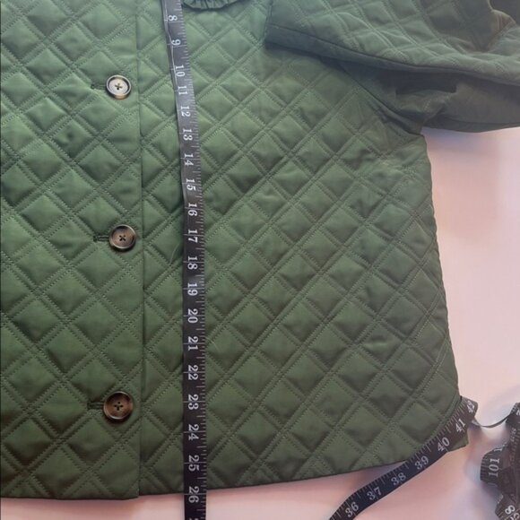 Hill House The Blake jacket leaf green Peter Pan collar neutral wide sleeve XXL - Picture 10 of 16